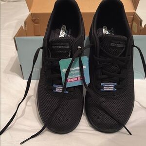 Skechers Black Athletic Shoes with Breathable Knit Design